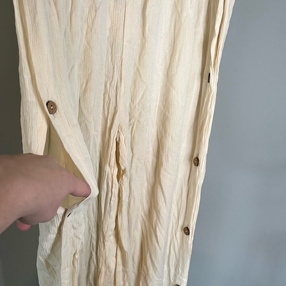 NWT Salty Lemon Gauzy Side Button Beach Pants - Oyster - Picture 9 of 10